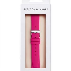 REBECCA MINKOFF HOT PINK MAGENTA SILICONE APPLE WATCH BAND STRAP 38/40 NWT